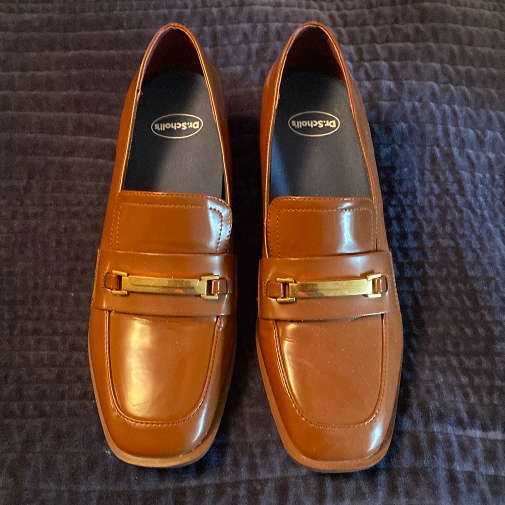Franco Sarto tobacco heeled loafers